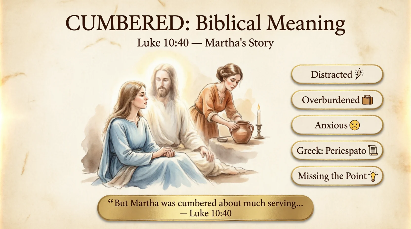 Cumbered Meaning in the Bible 2026